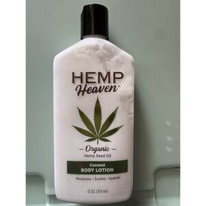 Hemp Heaven Moisturizing Seed Oil Coconut Body Lotion 12 Oz New